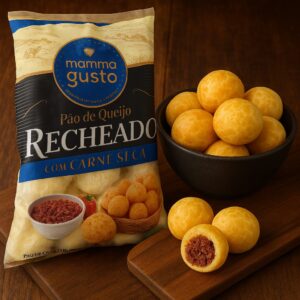 PAO DE QUEIJO RECHEADO CARNE SECA - PCT 800 G - MAMMA GUSTO