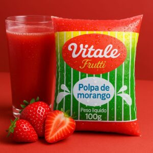 POLPA DE MORANGO - PACOTE (10 x 100g) - VITALE FRUTTI