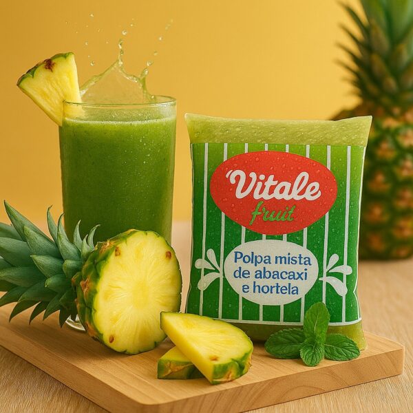 POLPA MISTA DE ABACAXI COM HORTELA - PACOTE (10 x 100g) - VITALE FRUTTI
