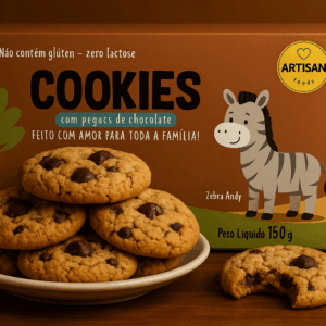 COOKIES C/ PEDAÇÕES DE CHOCOLATE ARTISAN FOODS 150g - 06 UNIDADES