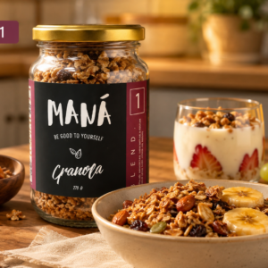 GRANOLA BLEND MIX DE SEMENTES, CASTANHAS E FRUTAS MANÁ 1 - POTE 180g