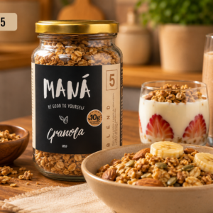 GRANOLA BLEND PROTEICO E PASTA DE AMENDOIM MANÁ 5 - POTE 180g